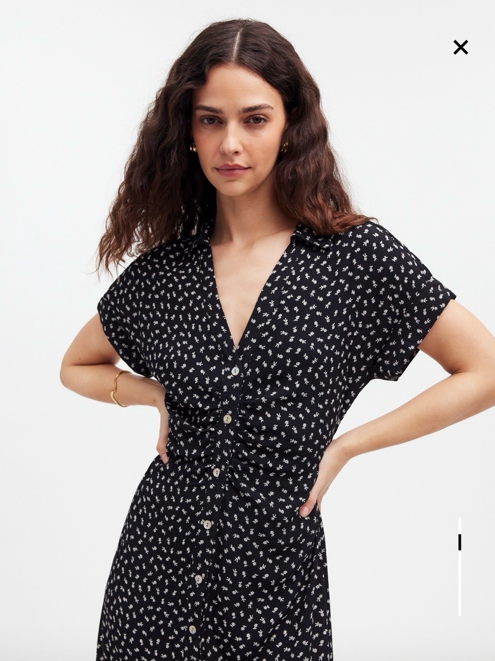 Madewell Button-Front Midi Shirtdress in Floral - Picture 4 of 8
